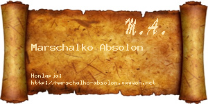 Marschalko Absolon névjegykártya